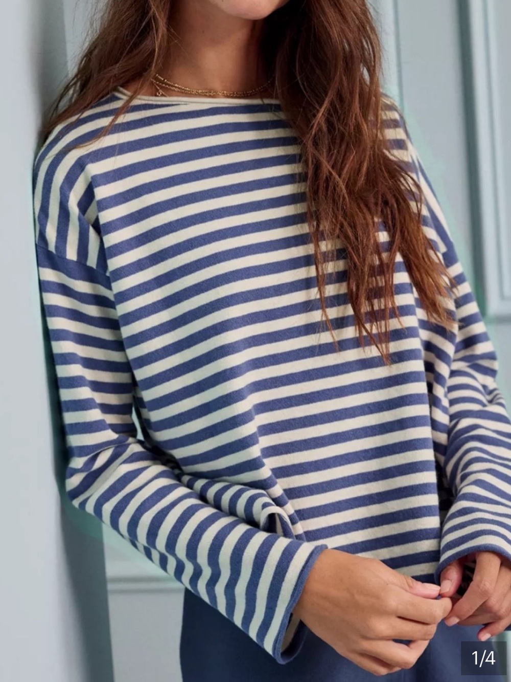 Aerie Sunday Soft Boatneck Sweater - Marbled Blue